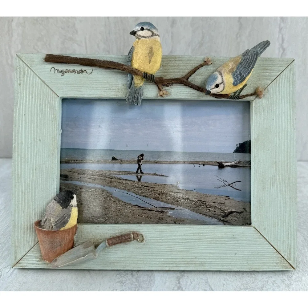 Hallmark Marjolein Bastin Resin Nature's Sketchbook Blue Birds 4x6 Frame #7610